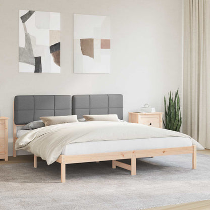 Letto con Testiera Rivestita Grigio chiaro 180 x 200 cm