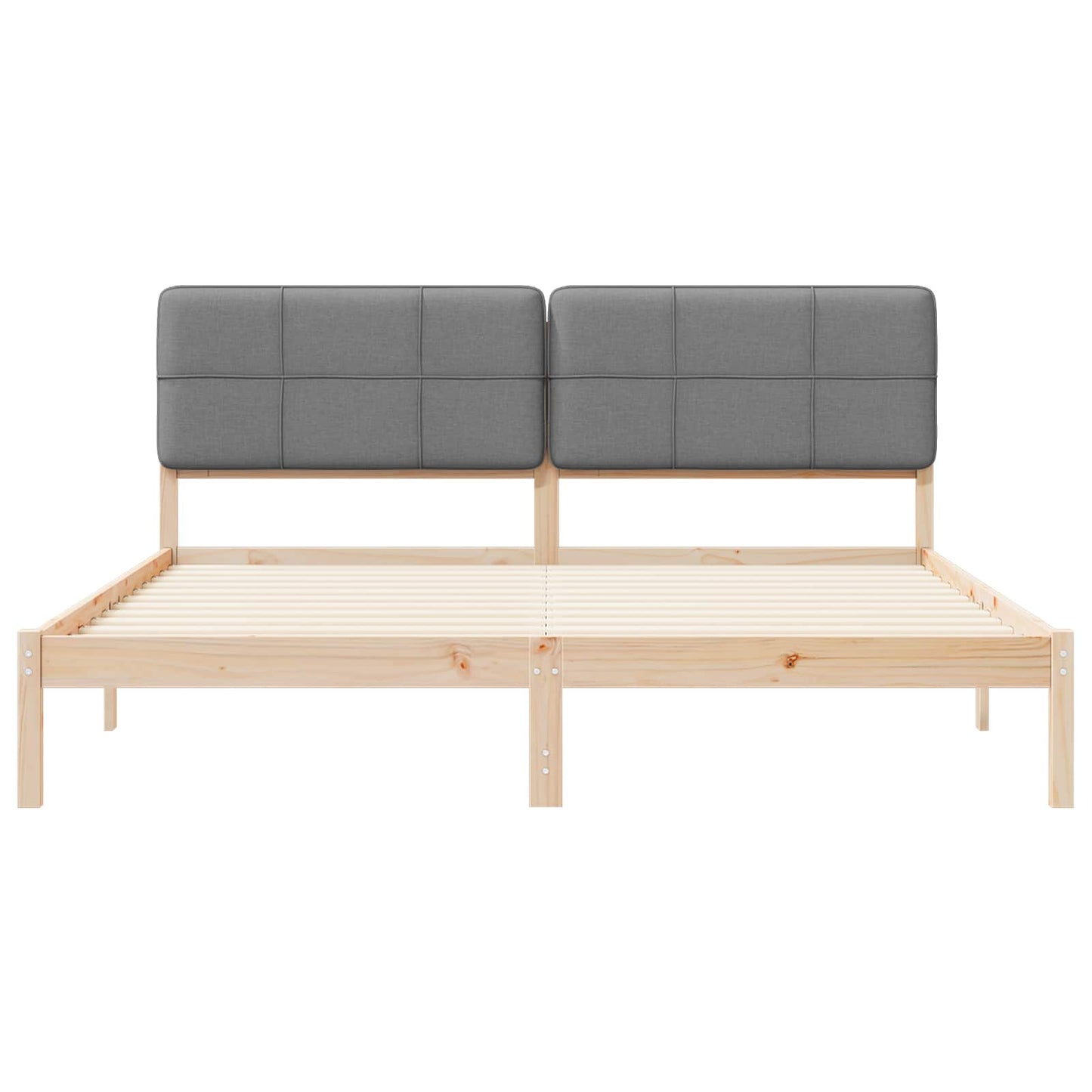 Letto con Testiera Rivestita Grigio chiaro 180 x 200 cm
