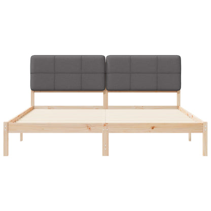 Letto con Testiera Rivestita Grigio scuro 180 x 200 cm