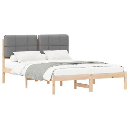 Letto con Testiera Rivestita Grigio chiaro 150 x 200 cm