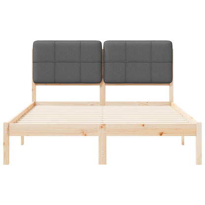 Letto con Testiera Rivestita Grigio scuro 150 x 200 cm