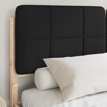 Letto con Testiera Rivestita Nero 150 x 200 cm Pino massello