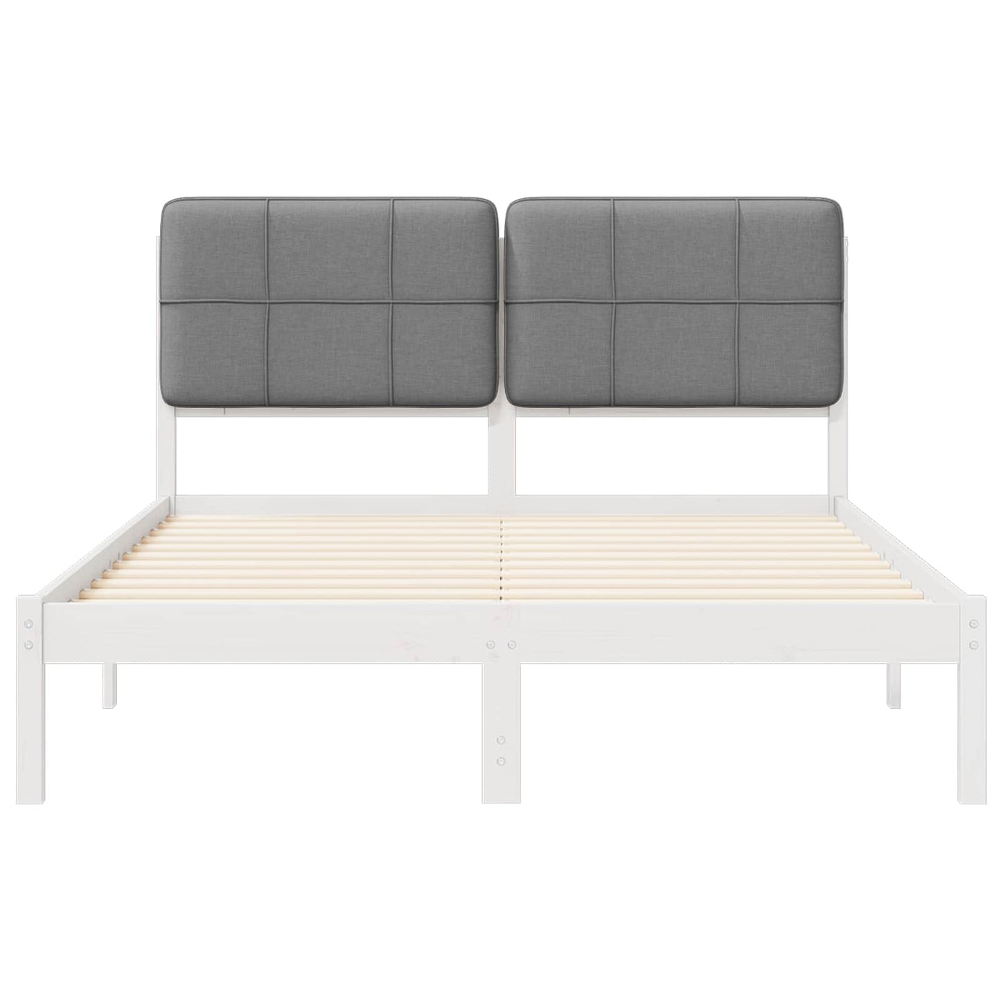 Letto con Testiera Rivestita Grigio chiaro 150 x 200 cm