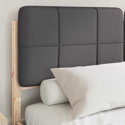 Letto con Testiera Rivestita Grigio scuro 140 x 200 cm