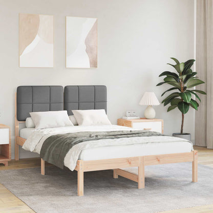 Letto con Testiera Rivestita Grigio scuro 120 x 200 cm