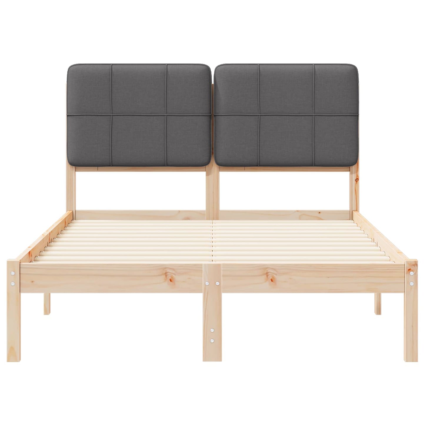Letto con Testiera Rivestita Grigio scuro 120 x 200 cm