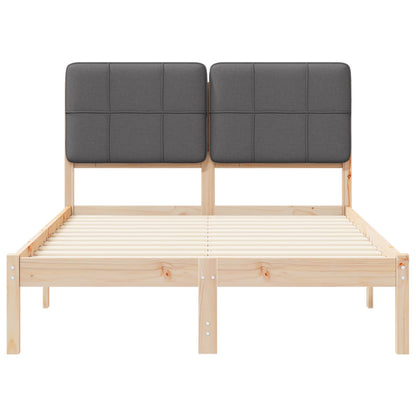 Letto con Testiera Rivestita Grigio scuro 120 x 200 cm