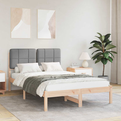 Letto con Testiera Rivestita Grigio chiaro 120 x 190 cm