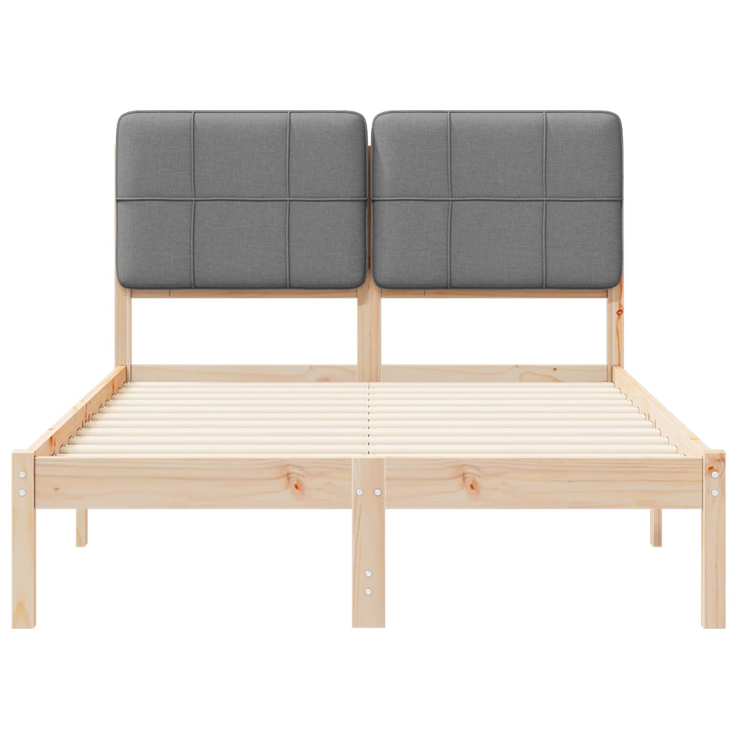 Letto con Testiera Rivestita Grigio chiaro 120 x 190 cm