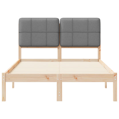 Letto con Testiera Rivestita Grigio chiaro 120 x 190 cm