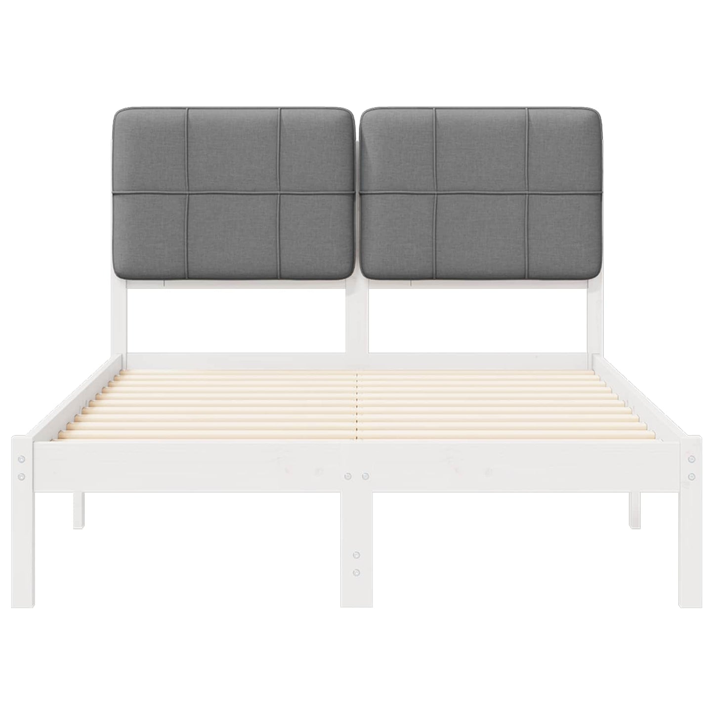 Letto con Testiera Rivestita Grigio chiaro 120 x 190 cm