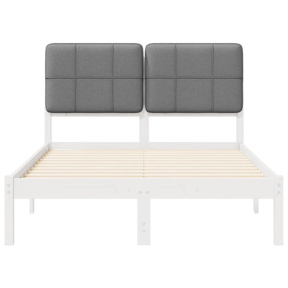 Letto con Testiera Rivestita Grigio chiaro 120 x 190 cm