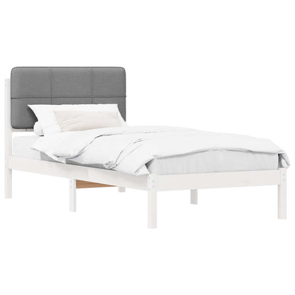 Letto con Testiera Rivestita Grigio chiaro 100 x 200 cm