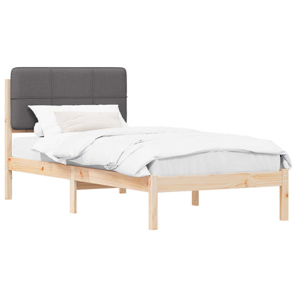 Letto con Testiera Rivestita Grigio scuro 80 x 200 cm