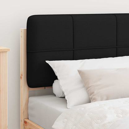 Letto con Testiera Rivestita Nero 80 x 200 cm Pino massello
