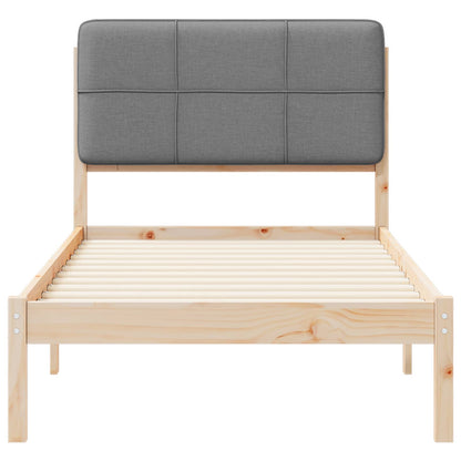 Letto con Testiera Rivestita Grigio chiaro 90 x 190 cm