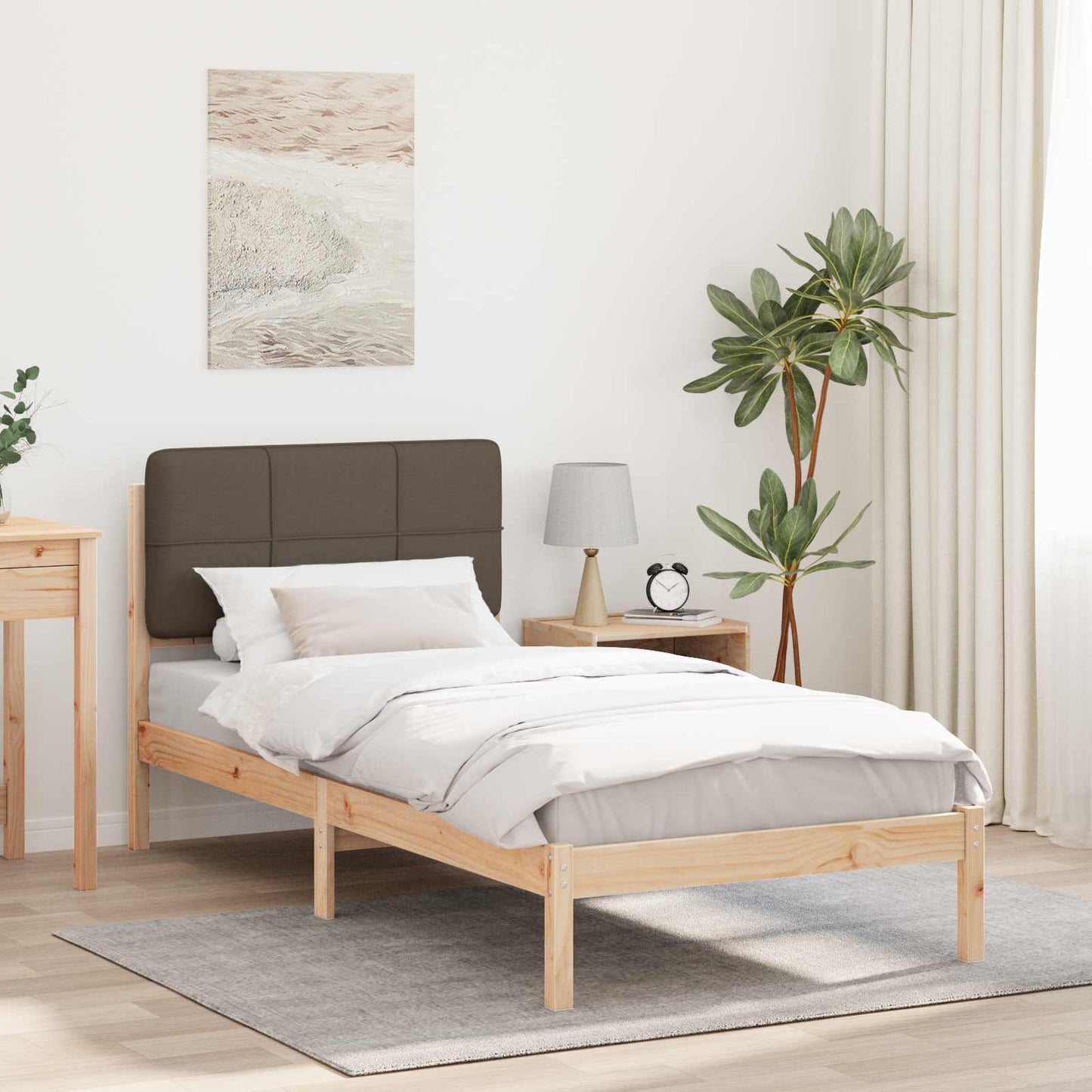 Letto con Testiera Rivestita Talpa 75 x 190 cm Pino massello