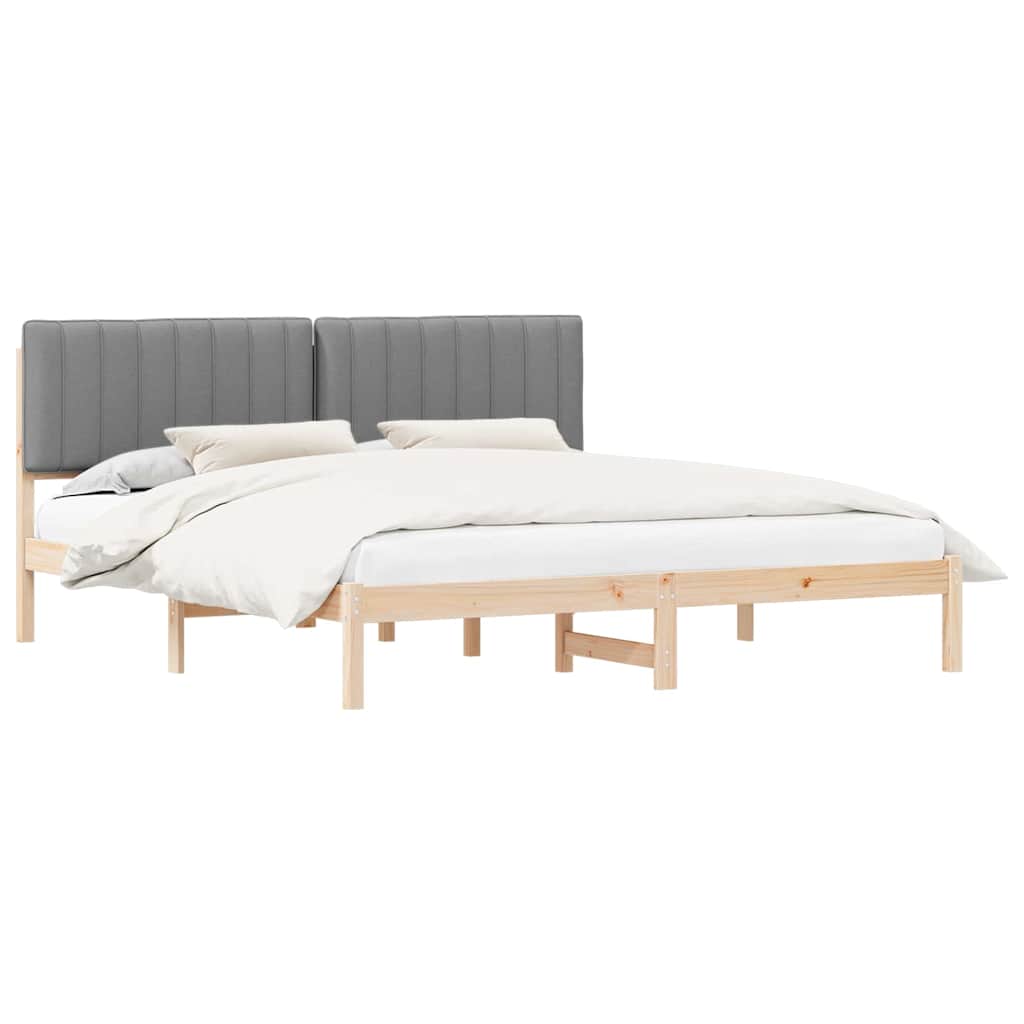 Letto con Testiera Rivestita Grigio chiaro 180 x 200 cm