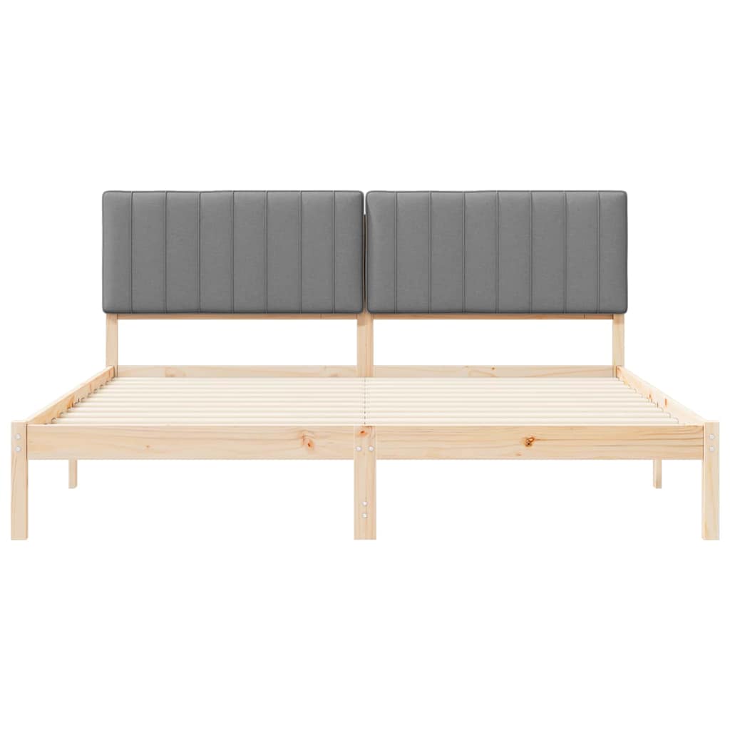 Letto con Testiera Rivestita Grigio chiaro 180 x 200 cm