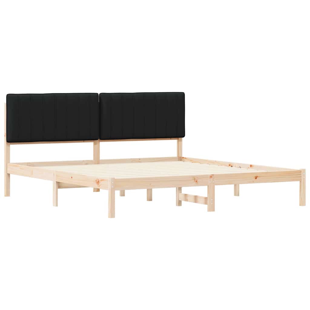 Letto con Testiera Rivestita Nero 180 x 200 cm