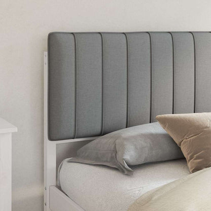 Letto con Testiera Rivestita Grigio chiaro 180 x 200 cm