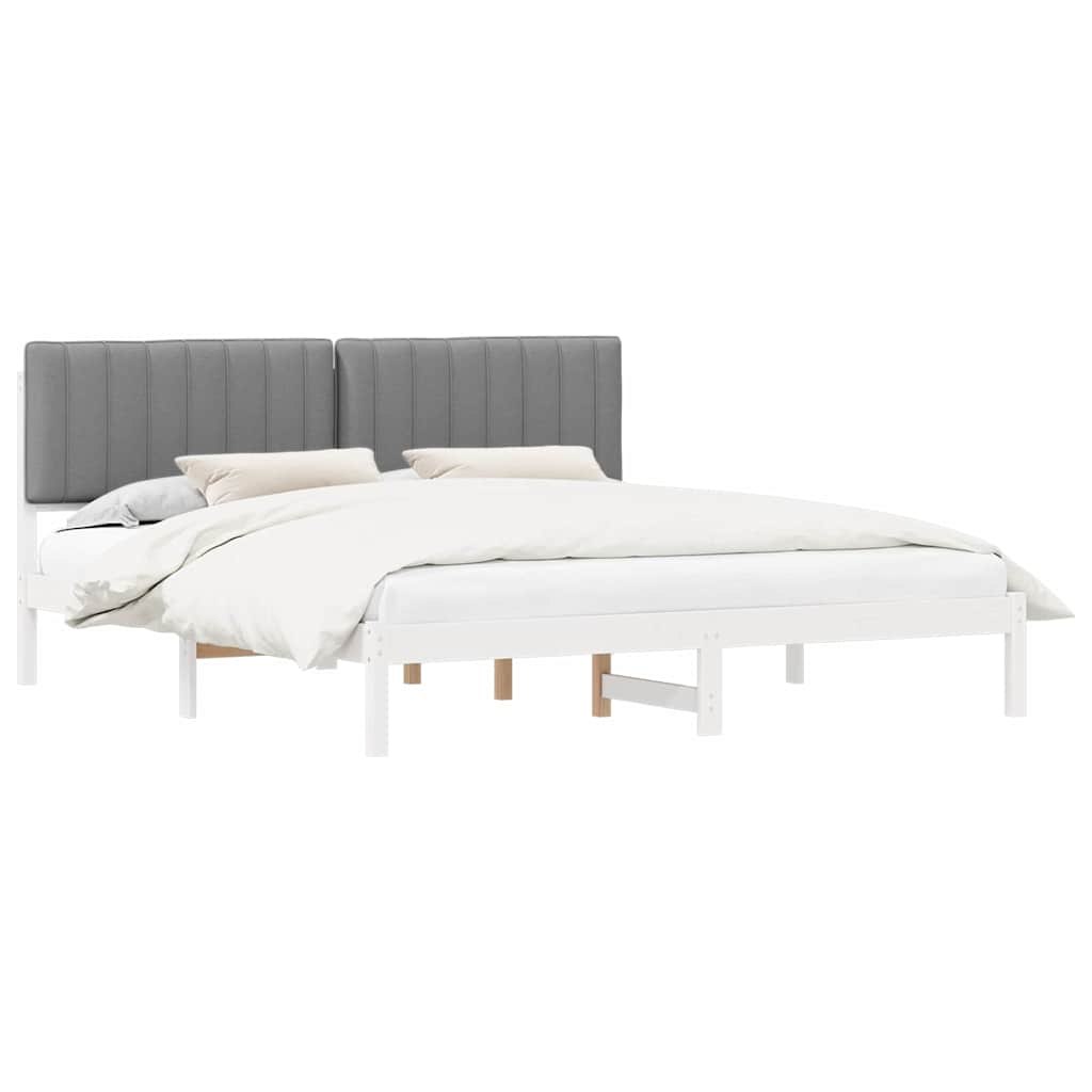 Letto con Testiera Rivestita Grigio chiaro 180 x 200 cm