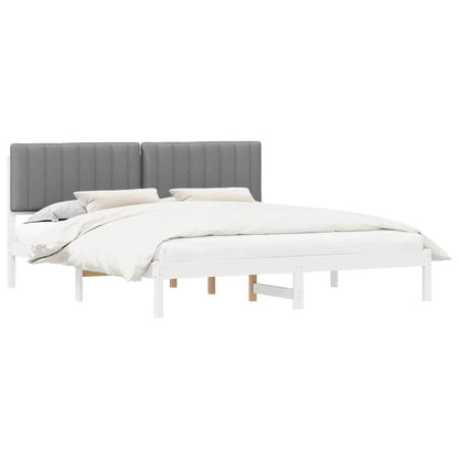 Letto con Testiera Rivestita Grigio chiaro 180 x 200 cm