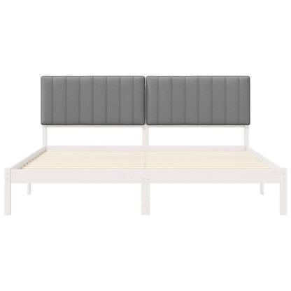 Letto con Testiera Rivestita Grigio chiaro 180 x 200 cm
