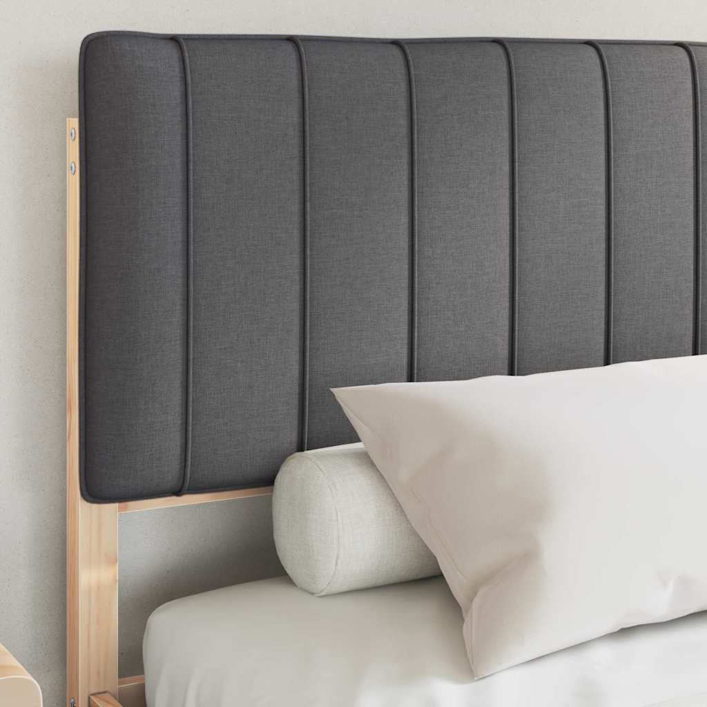 Letto con Testiera Rivestita Grigio scuro 160 x 200 cm