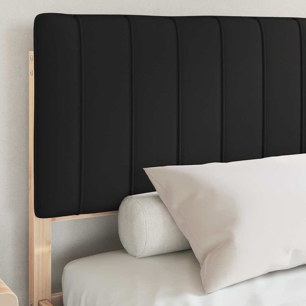 Letto con Testiera Rivestita Nero 160 x 200 cm