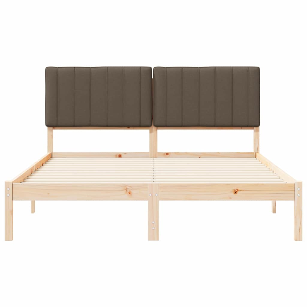 Letto con Testiera Rivestita Talpa 160 x 200 cm Pino massello