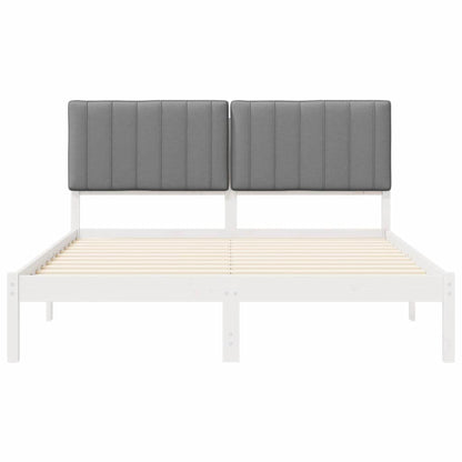 Letto con Testiera Rivestita Grigio chiaro 160 x 200 cm