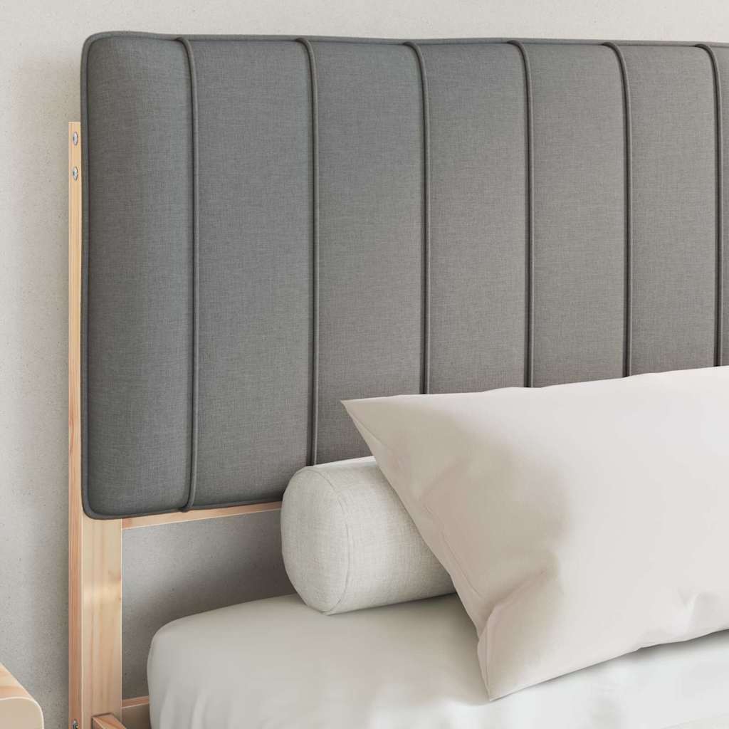 Letto con Testiera Rivestita Grigio chiaro 150 x 200 cm