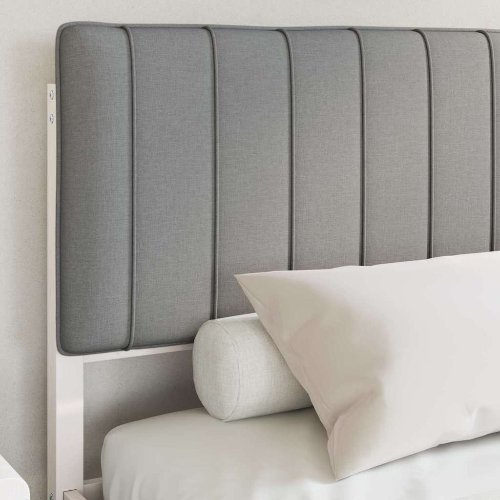 Letto con Testiera Rivestita Grigio chiaro 150 x 200 cm