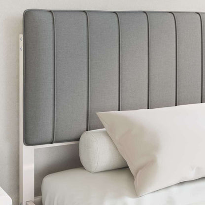 Letto con Testiera Rivestita Grigio chiaro 150 x 200 cm