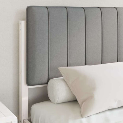 Letto con Testiera Rivestita Grigio chiaro 140 x 190 cm