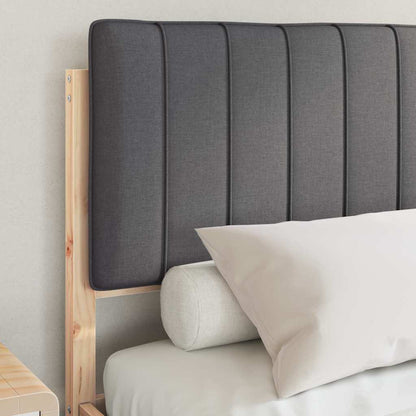 Letto con Testiera Rivestita Grigio scuro 135 x 190 cm