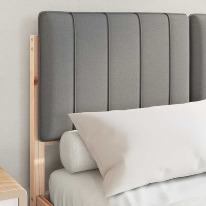 Letto con Testiera Rivestita Grigio chiaro 120 x 190 cm