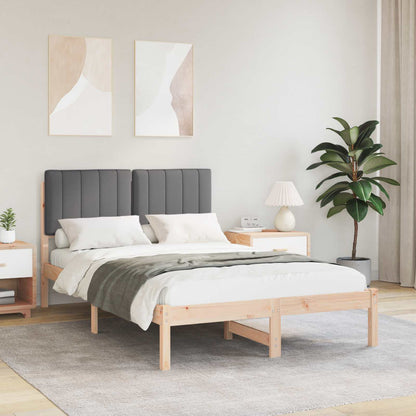 Letto con Testiera Rivestita Grigio scuro 120 x 190 cm
