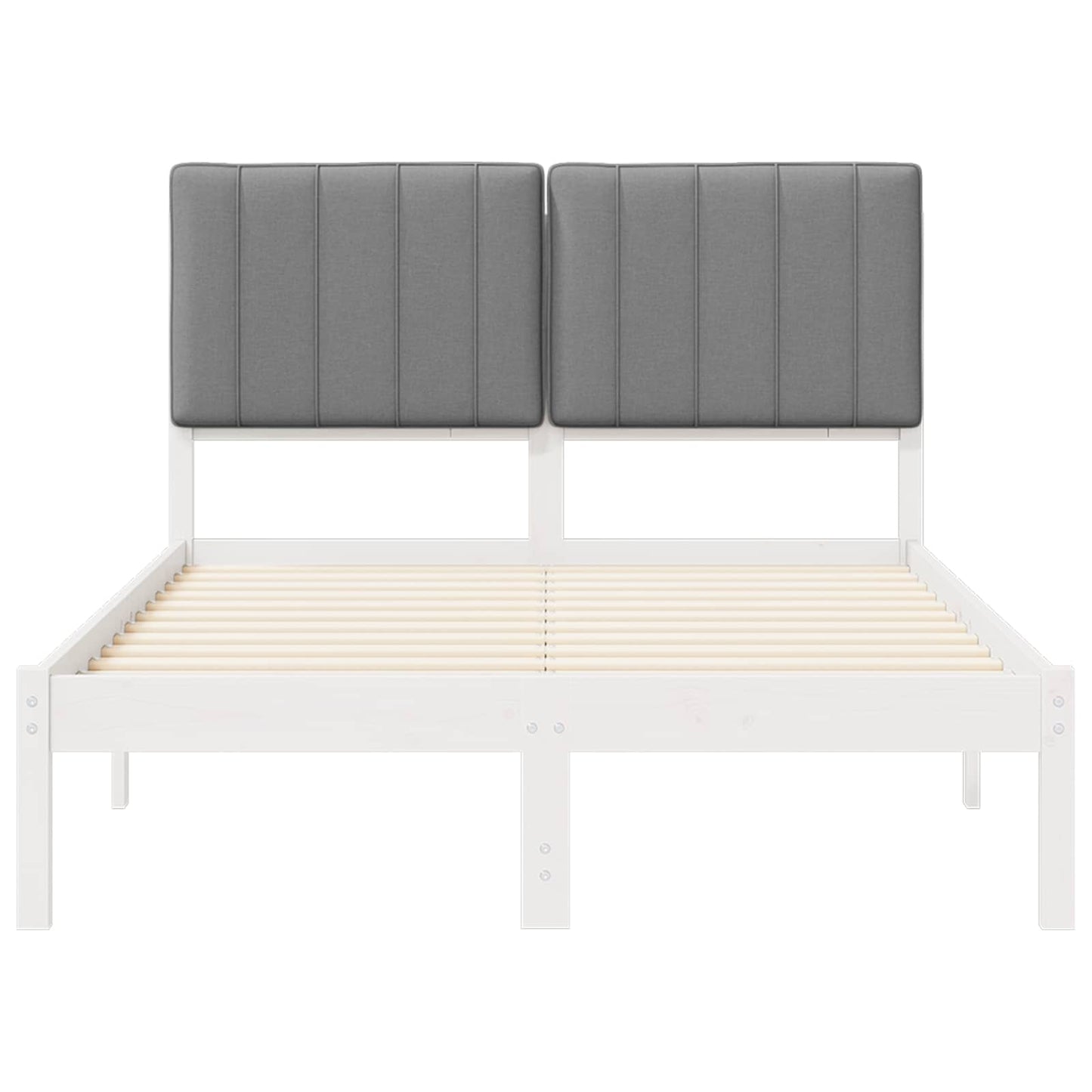 Letto con Testiera Rivestita Grigio chiaro 120 x 190 cm