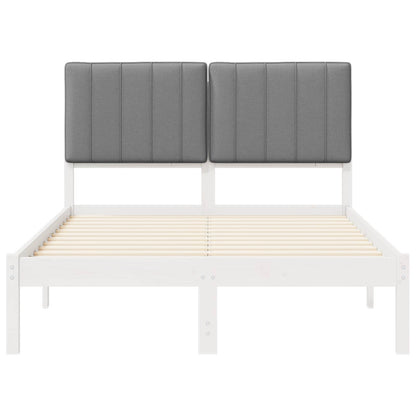 Letto con Testiera Rivestita Grigio chiaro 120 x 190 cm