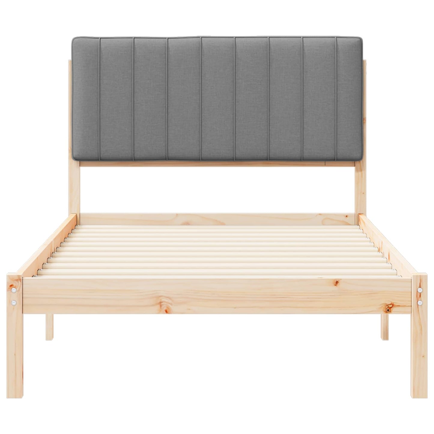 Letto con Testiera Rivestita Grigio chiaro 100 x 200 cm