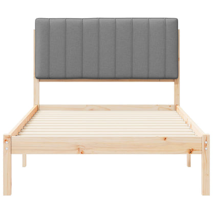 Letto con Testiera Rivestita Grigio chiaro 100 x 200 cm
