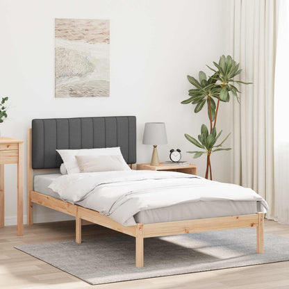 Letto con Testiera Rivestita Grigio scuro 100 x 200 cm