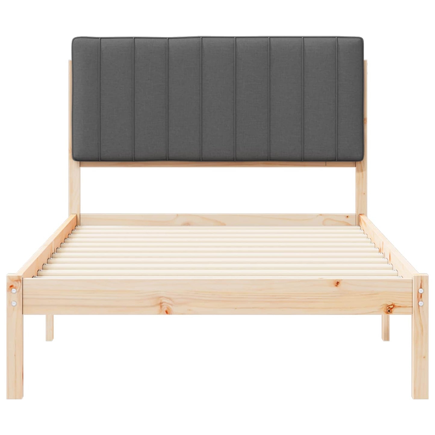 Letto con Testiera Rivestita Grigio scuro 100 x 200 cm