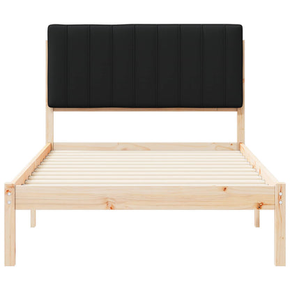 Letto con Testiera Rivestita Nero 100 x 200 cm