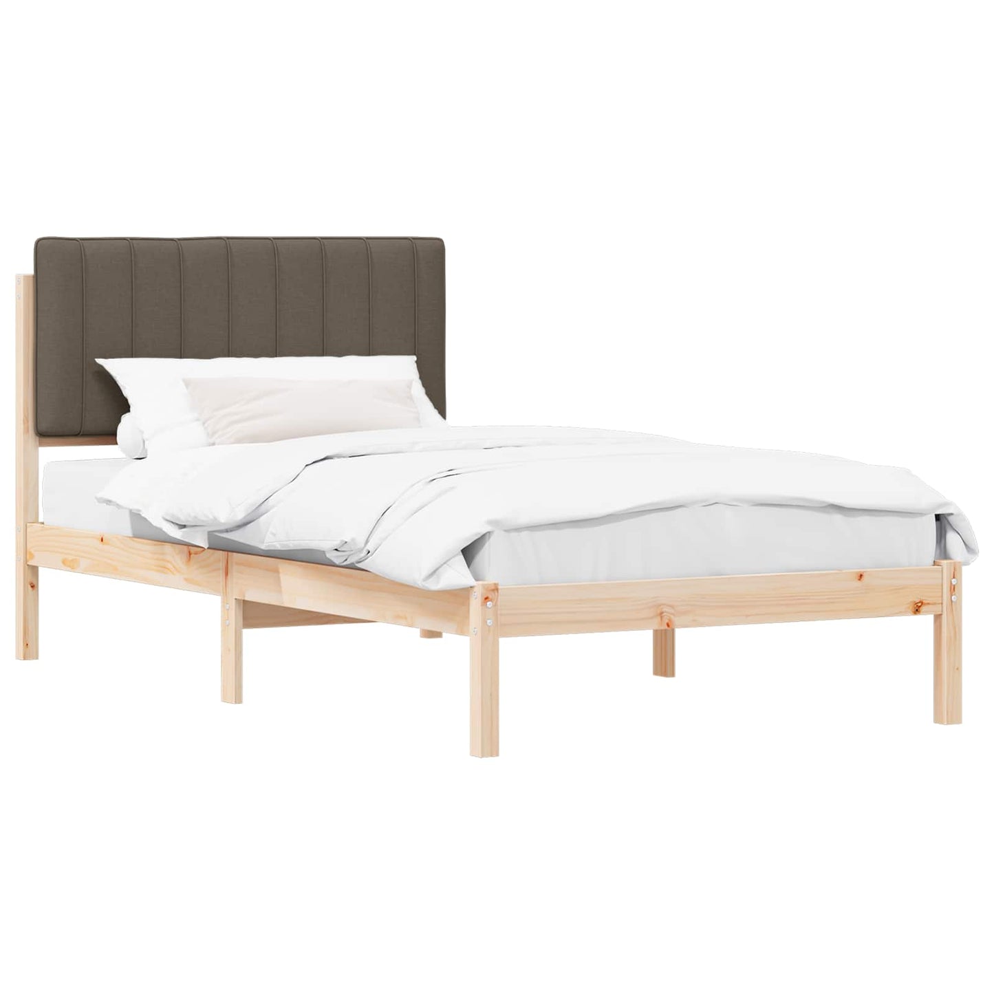 Letto con Testiera Rivestita Talpa 100 x 200 cm Pino massello