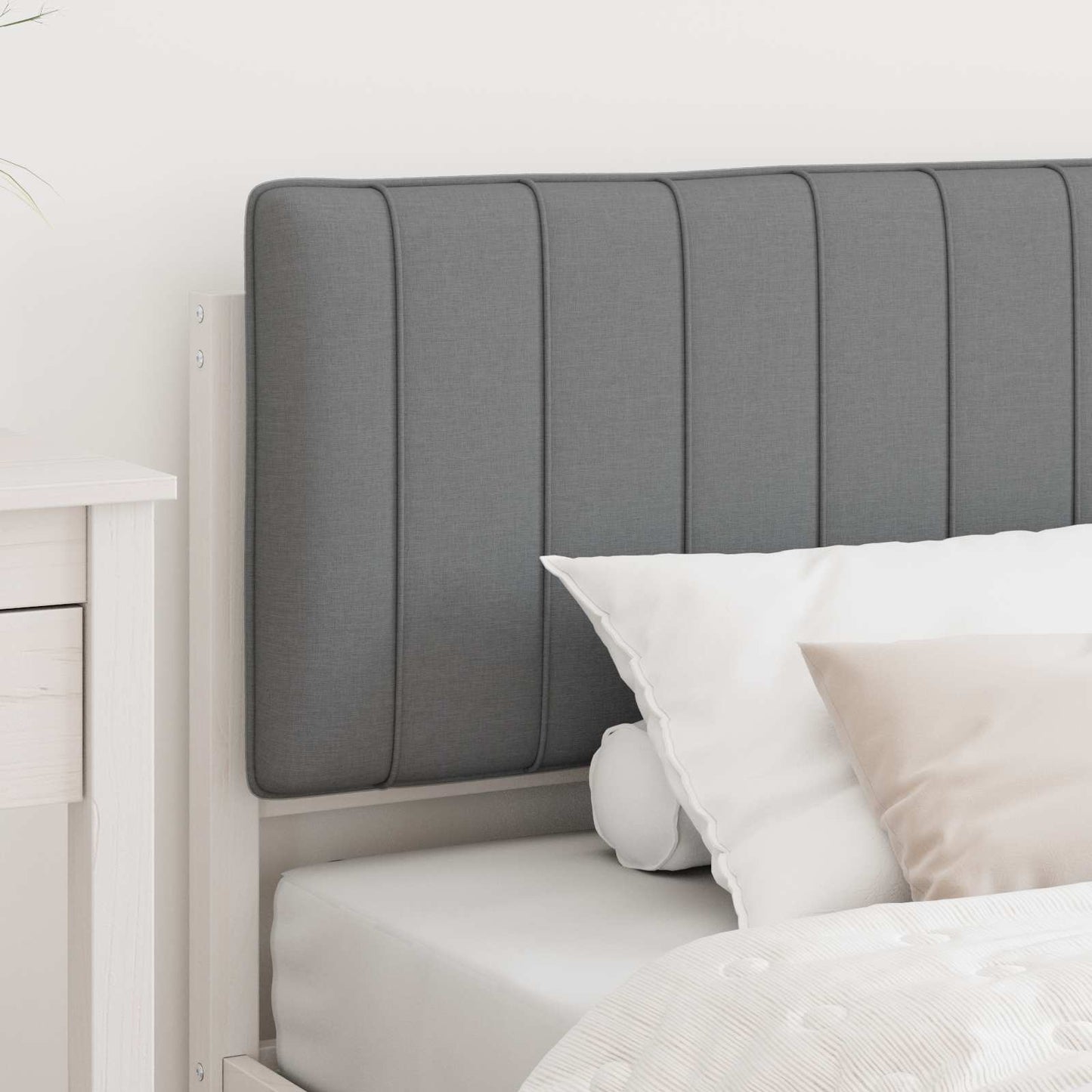 Letto con Testiera Rivestita Grigio chiaro 100 x 200 cm