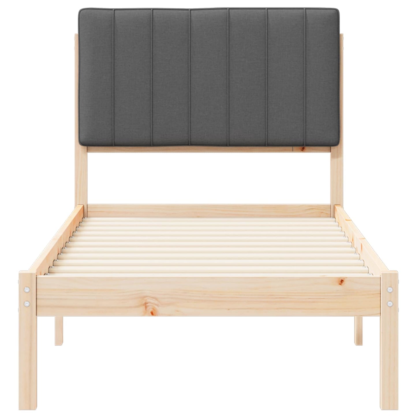 Letto con Testiera Rivestita Grigio scuro 80 x 200 cm