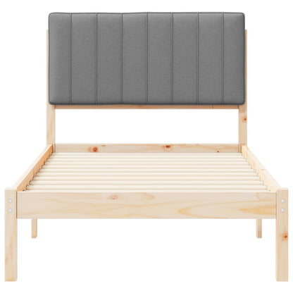 Letto con Testiera Rivestita Grigio chiaro 90 x 190 cm